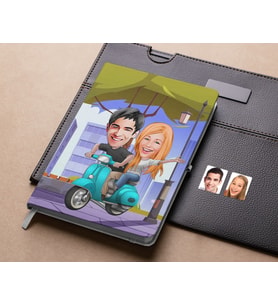 Bk Gift Kişiye Özel Sevgililer Karikatürlü Beyaz Defter-99 , Arkadaşa Hediye , Sevgiliye Hediye