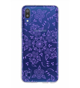 Samsung Galaxy M10 Kapak Nostalji Desen Tasarımlı Şeffaf Silikon Kılıf