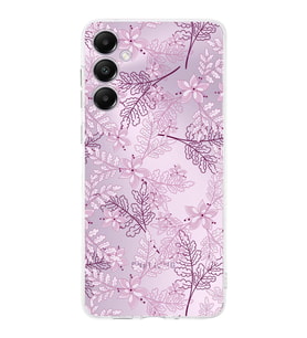 PrintiFy Samsung A05s Uyumlu Kamera Korumalı Floral Pudra Tasarımlı Şeffaf Silikon Kılıf