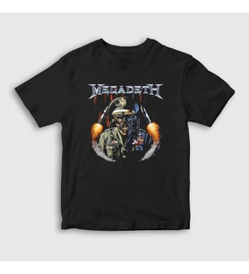 Presmono Unisex Çocuk Siyah Rattlehead Megadeath T-Shirt 390119tt