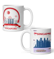 Singapur Kupa Bardak 2 Adet Seyahat Hatıra Singapore Mug (Karışık)