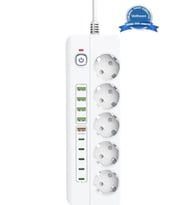 3500w Akım Korumalı 5’li Grup Priz: 5x Usb + 5x Type-c Çıkışlı (2 Metre)