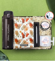 Anneler Gününe Özel Kişiye Özel Kahverengi Paslanmaz Kilitli Kapaklı Termos & Canım Annem İyi ki Varsın Baskılı T Kulplu Kupa & Metal Cep Aynası & Touch Pen Roller Kalem & Desenli Co Notes Defter - GDTK-909126