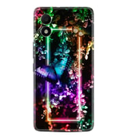 TCL 303 Kılıf Silikon Desen Özel Seri Butterfly Neon 1684