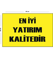 Metal En İyi Yatırım Kalitedir 30 cm x 40 cm A3 Büyüklüğünde Uyarı Levhası Yönlendirme Tabelası