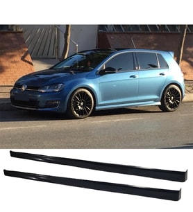 Vw Golf 7 R Yan Marşpiyel Seti Mat Siyah Plastik 2 Adet 2012-2019