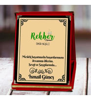 Rehber Öğretmeni Baskılı Plaket (1. Tasarım)  Kişiye Özel (Kırmızı)