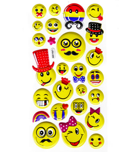 Sticker Kabartmalı Stiker Defter, Planlayıcı Etiket (limlra-009)-17x9cm- Komik Emojiler