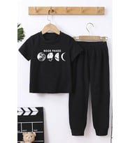 Çocuk Celestial Sun Moon Alt - Üst Eşofman Takımı (Siyah)