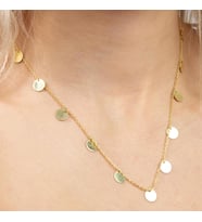 Gold Pullu Gümüş Kolye