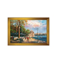 Ortaköy Camii Motifli Kanvas Tablo 50 x 70 cm Gold Çerçeve