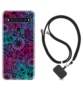 TCL 10L 10 Plus 10SE 20E 20SE 30 L7 Kılıf Boyun Askılı Silikon Colurful Mandala 1667