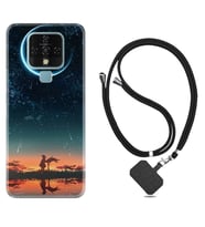 Tecno Camon 16 18P Pova Kılıf Boyun Askılı Silikon Ay ve Kız 1720