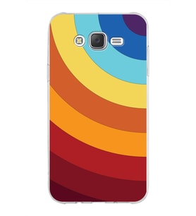 Samsung Galaxy J7 Kapak Renk Cümbüşü Tasarımlı Şeffaf Silikon Kılıf