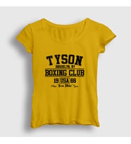 Presmono Kadın Sarı Boxing Club Mike Tyson T-Shirt 157880tt (Sarı)