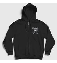 Presmono Unisex Siyah Skull Ensiferum Fermuarlı Kapüşonlu Sweatshirt 145643tt