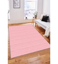 Pembe Sade Desensiz Kaymaz Tabanlı Dekoratif Halı ST06 - 100 x 160 cm