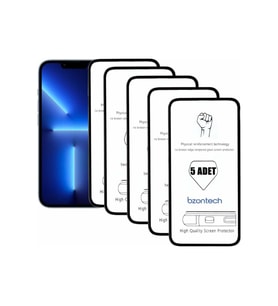 Apple Uyumlu iPhone 13 Pro Max İle Ekran Koruyucu Tam Kaplayan 5li Set