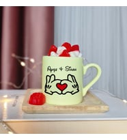 Mickey & Minnie Mouse Sevgili Eş Tasarımlı Kişiye Özel Sarı Türk Kahvesi Fincanı