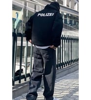 Unisex Polizei Sırt Baskılı Sweatshirt (Siyah)