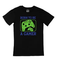 Yeşil Born To Be A Gamer Siyah Tişört