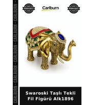 Özel Üretim Dekoratif Hediye Şık Koleksiyon Swaroski Taşlı Tekli Fil Figürü Alk1896