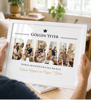 Babalar Günü Hediyesi Kişiye Özel Fotoğraflı Baba Çerçevesi - Gölgen Yeter Temalı Babaya Anlamlı Hediye
