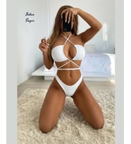 Intive Sugar Beyaz Bağlama Detaylı Bikini Tarzı Dekolteli Fantezi Takım