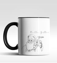Kişiye Özel Noel Baba Mutlu Yıllar Tasarımlı Siyah Kupa (Siyah)