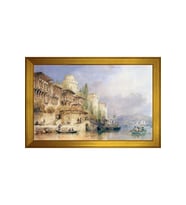 Manzara Temalı Kanvas Tablo 80 x 110 cm Gold Çerçeve