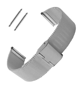 Metalik Gri Gümüş Hasır Çelik Saat Kordonu 18-20-22-24-26-28mm Metal Örgü Kayış