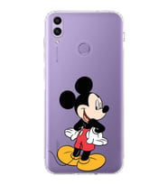 Huawei Honor 8c  Kamera korumalı Kapak Mickey Mouse Tasarımlı  Şeffaf Kılıf