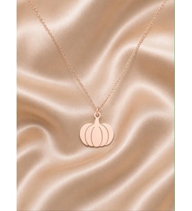 Kişiye Özel 925 Ayar Gümüş Minimalist Balkabağı Kolye (Rose)