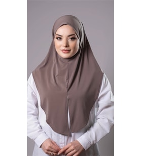 Vizon Pratik Hazır Geçmeli Tesettür Eşarp Sandy Kumaş Yırtmaçlı Düz Hijab 2310_10