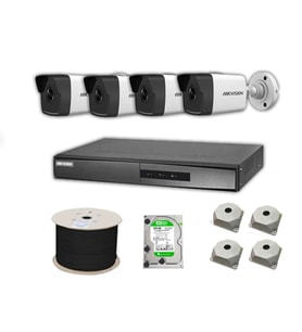 Hikvision 4mp Mikrofonlu 4 Kameralı 1TB Disk Tak Çalıştır Hazır IP Kamera Seti