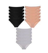 15 adet Süper Eko Set Likralı Kadın Slip Külot Siyah Ten Gri