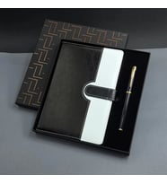 Siyah Beyaz Tarihsiz Ajanda Defter Kalem Seti
