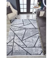 Dijital Kaymaz Yıkanabilir Gri Modern Salon Halısı Mutfak Halısı Koridor Halısı Yolluk HLN1794