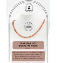 Güneş Taşı 6 mm Dizi Doğal Taş Kolye