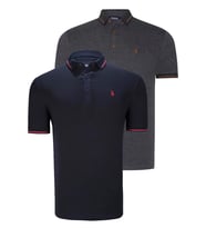 İKİLİ SET T8586 DEWBERRY ERKEK T-SHIRT-LACİVERT - ANTRASİT