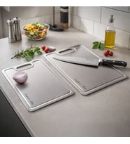 BK Gift Kişiye Özel 2 Boy Paslanmaz Çelik Kesme Tahtası 23x34 cm - 20x30 cm, Ev Hediyesi