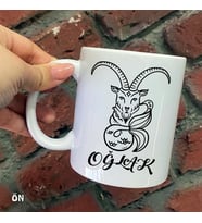 Size Özel Oğlak Burcu ve Özellikleri Seramik Baskılı Kupa Bardaklar