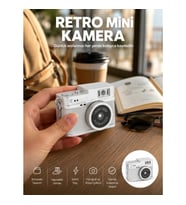Mey İthalat® Taşınabilir Cep Boy Dijital Kamera LED Işıklı 1080P Video Çekim Yeni Nesil