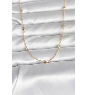 CM 14K Gold Renk Damla Topçuk Model Zincirli 60 cm Kadın Kolye - TJ-BKO10980