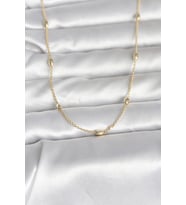 CM 14K Gold Renk Damla Topçuk Model Zincirli 60 cm Kadın Kolye - TJ-BKO10980
