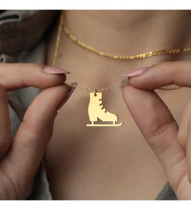 Kişiye Özel Şık Buz Pateni Kolye 925K Gümüş (Gold)