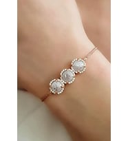 Kristal kuvars taşlı gümüş rose ayarlanabilir asansörlü bileklikKristal kuvars taşlı gümüş rose ayarlanabilir asansörlü bileklik