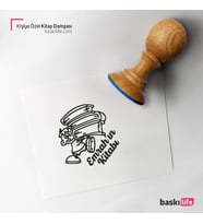 Kitap Taşıyan Çocuk Kişiye Özel Kitap Damgası Kitap Mührü Kaşe Kitap Mühür Özel Damga 430