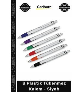 #Kalem Promosyon Baskılı Kurumsal Ofis Hediyelik Kaliteli Şık B Plastik Tükenmez Kalem Siyah