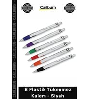 #Kalem Promosyon Baskılı Kurumsal Ofis Hediyelik Kaliteli Şık B Plastik Tükenmez Kalem Siyah
